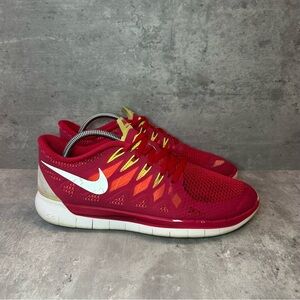 Nike Free Run 5.0 Running Shoes 642199-601 Womens sz 8 - red/green